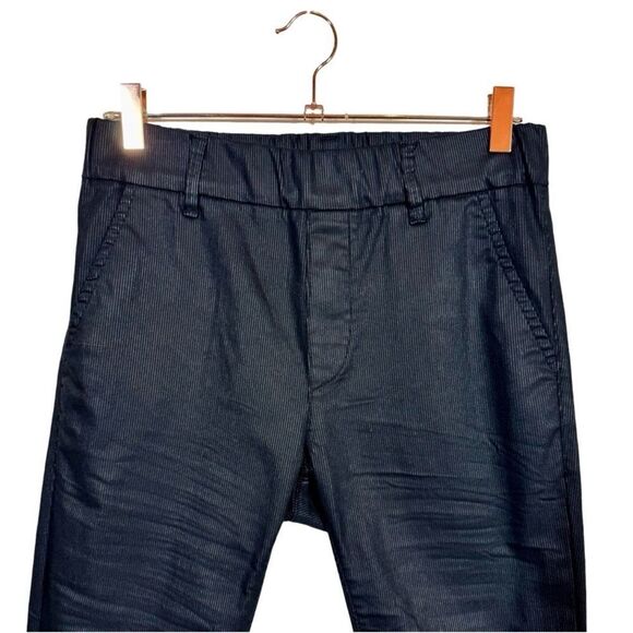 Bevy Flog Dafna Original Black Stripe Pinstripe Pull on Pants Size 28 - Picture 6 of 10